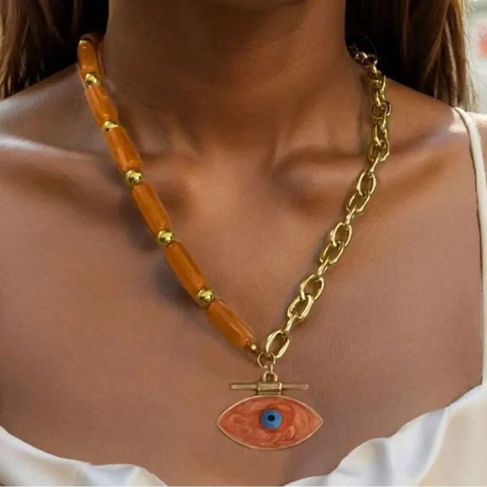 Statement evil eye necklace N640